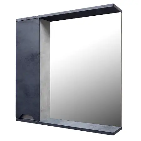 Зеркало-шкаф Loranto Florena 70 700х135х600 левый, темный бетон (CS00090036)
