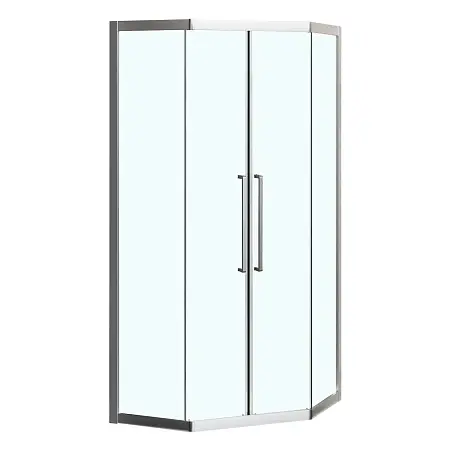 Душевое ограждение Azario OSAKA 1000х1000х1950 две сдвижные двери, прозрачное стекло 5 мм, профиль хром (AZ-092K2-100-CH-CL)