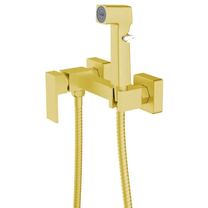 Гигиенический душ Azario Seyne со смесителем, керамический картридж, шланг 150 см, золото матовое (AZ-KFX05MG)