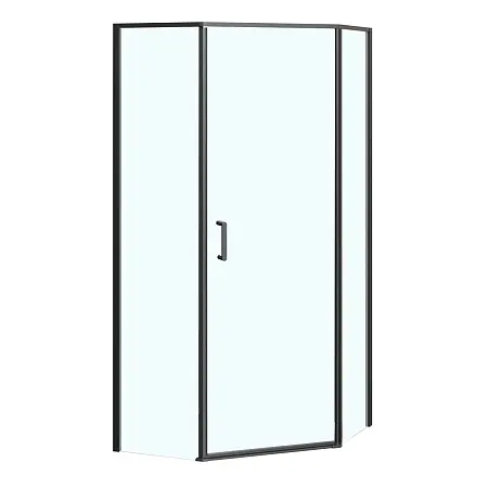 Душевое ограждение Azario SAKURA 900х900х1950 прозрачное стекло 6 мм, профиль черный матовый (AZ-21C-90-MB-CL)