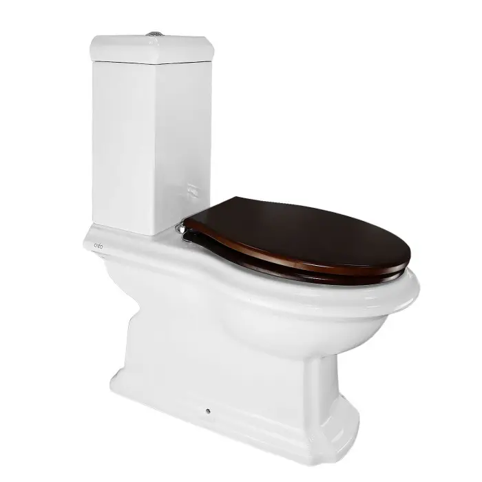 Унитаз-компакт Creo Ceramique Dijon, с бачком, сиденьем Микролифт под дерево, белый (DI1002+DI1003+DI1001N)
