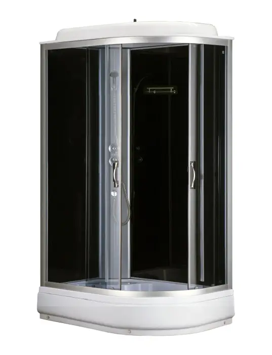 Душевая кабина LORANTO 120х80х215 левосторонняя, поддон 20 см, прозрачное стекло 4 мм, черная (CS-66120-20 L G)