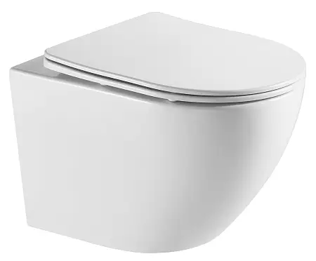 Унитаз подвесной Azario Grado 370х490х360 безободковый, система смыва "Торнадо", в комплекте с быстросъемным сидением "Микролифт" (AZ-0046-UQ)