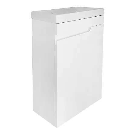 Комплект Тумба Azario KANTRI 45 450х250х775 подвесная, с раковиной Фостер 45, правая, белый глянец (CS00097245)