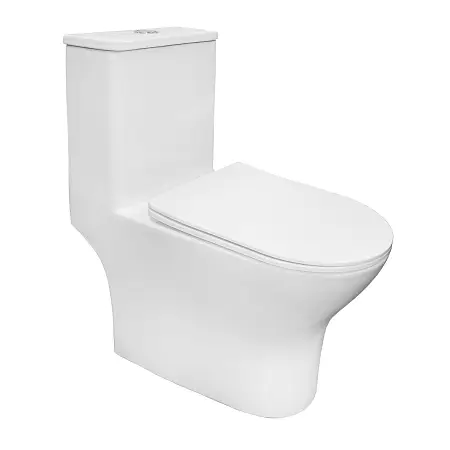 Унитаз-моноблок AZARIO Terni 670x350x760 безободковый, слив "Торнадо", быстросъемное сиденье "Микролифт" (AZ-8618T)