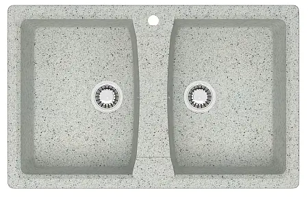 Кухонная мойка AZARIO Elmas 780х500х190 двойная, искусственный мрамор, цвет светло серый (CS00078335)