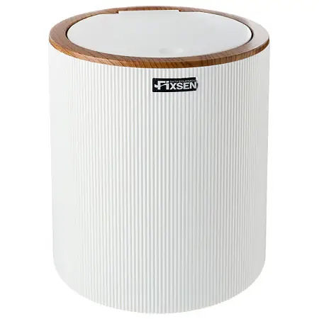 Ведро для мусора Fixsen White Boom 5 л., нажимной механизм, белый (FX-412-6)