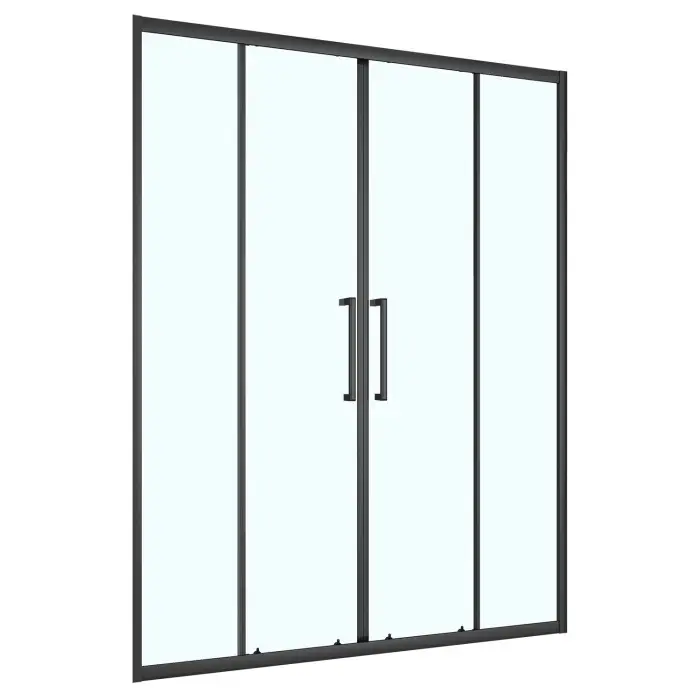 Душевая дверь Loranto 170x190 раздвижная, прозрачное стекло 6 мм, профиль черный матовый (CS-AB04B-170)