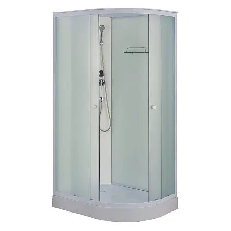 Душевая кабина Loranto 1180х780х2080 левосторонняя, белое заднее стекло, поддон 14 см, матовое стекло 4 мм, профиль белый (CS-876ECTM/W-120)