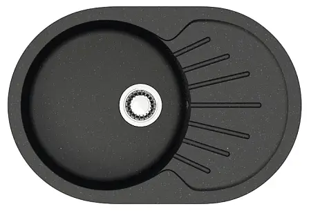 Кухонная мойка AZARIO Flora 730x450x215 искусственный мрамор, цвет черный (CS00079913)