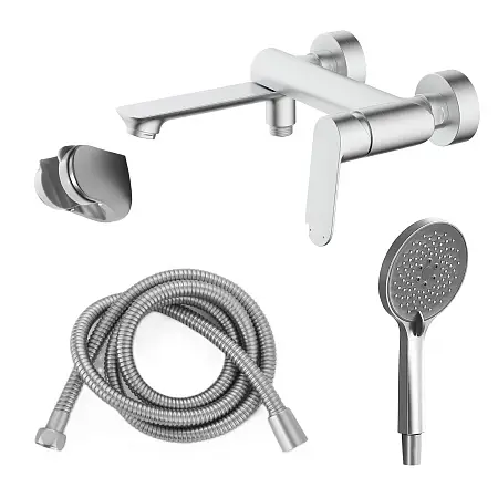 Cмеситель для ванны Azario Аланти с ручным душем, керамический картридж, шланг 150 см, сатин (AZ-K3032BN)