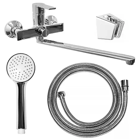 Смеситель для ванны LORANTO NORMA керамический картридж, длинный излив, хром (LR90501000)