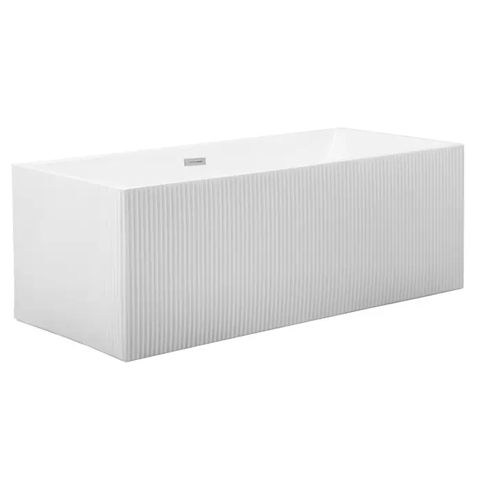 Ванна акриловая Azario KATRINA 1500x750x580 отдельностоящая, рифленая, в комплекте с сифоном и металлической рамой (AZ-6601C-15075)