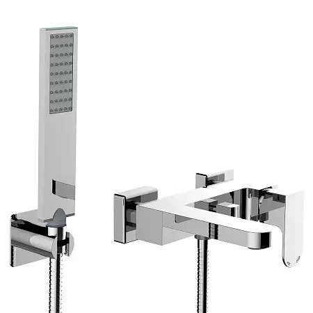 Смеситель для ванны Bossini GILLO с ручным душем, керамический картридж, шланг из латуни 125 см., хром (Z00727.030)