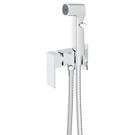 Гигиенический душ Azario Graves со смесителем, керамический картридж, скрытый монтаж, шланг 150 см, хром (AZ-KFX03)