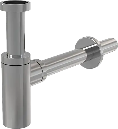  Сифон для раковины Alcadrain DESIGN 32 мм, цельнометаллический, хром (A400)