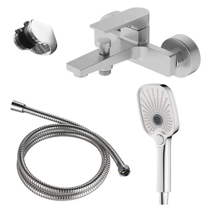 Смеситель для ванны Azario Arida керамический картридж, с ручным душем, шланг 150 см, хром (AZ-K3054)