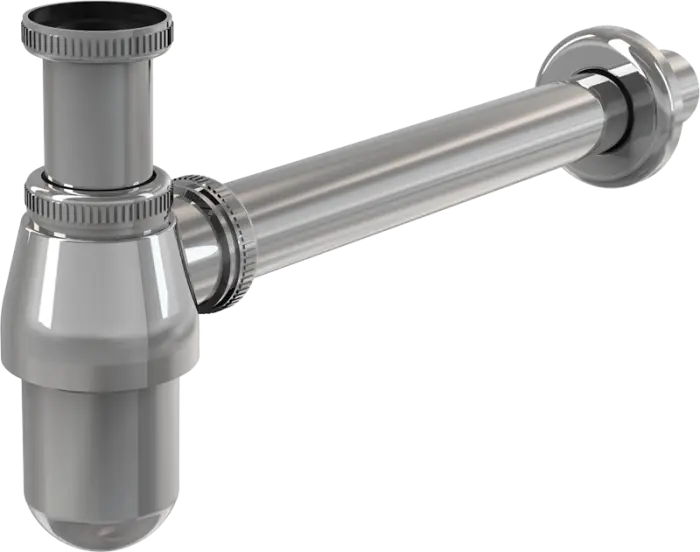 Сифон для раковины Alcadrain 32 мм, цельнометаллический, с накидной гайкой 5/4", хром (A431)
