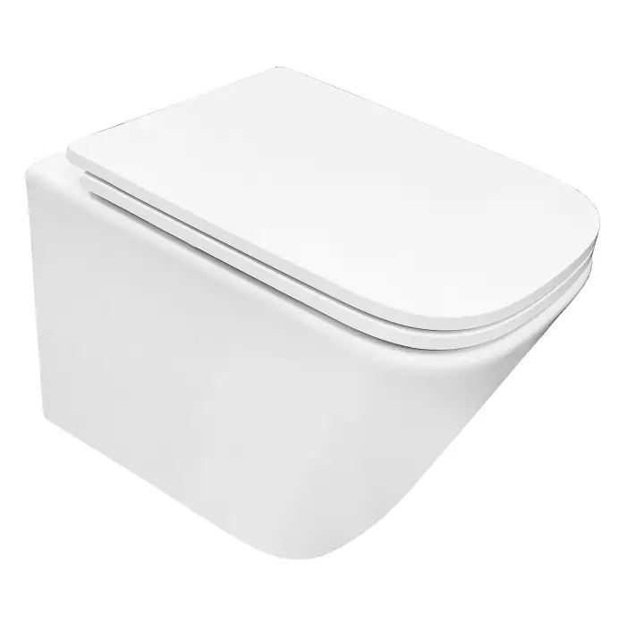 Унитаз подвесной Azario Armonia 340х480х360 безободковый, система смыва "Скрытое Торнадо", с быстросъемным сиденьем "Микролифт" (AZ-2403)