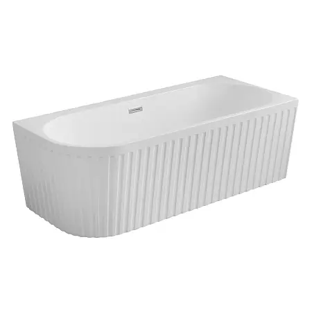Ванна акриловая Azario Лаго Гарда 1600х750х580 пристенная, рифленая, правосторонняя,  в комплекте с сифоном и металлической рамой (AZ-6724-A2 R 16075)